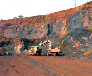 Excavation at Kirirburu Iron Ore Mine